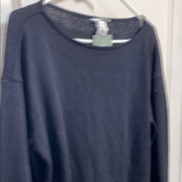 H&M Medium Black Wide Neck Long Sleeve Top - Picture 11 of 12